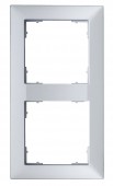 Rama pentru 2 aparate cu dimensiuni de 55x55mm, argintie