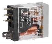 Releu industrial ingust, 1CC, 12V c.c. 10A, LED+dioda prot.