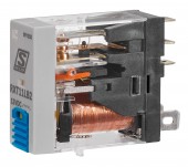Releu industrial ingust, 1CC, 12V c.c. 10A, LED+dioda prot.