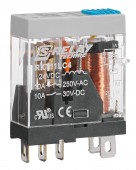 Releu industrial ingust, 1CC, 24Vc.c., 10A, LED+dioda prot