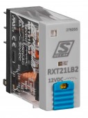 Releu industrial ingust, 2CC, 12V c.c., 5A, LED+dioda prot.
