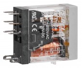 Releu industrial ingust, 2CC, 24Vc.c., 5A, LED+dioda prot.