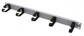 Routing Panel 1U with 5 Cable Clamps of Plastic 78mm RAL7035