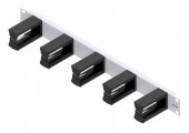 Routing Panel 1U with 5 plastic Cable Clamps 75mm, limited