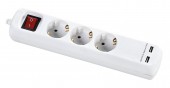 SELLY 3xSchuko PC + 2xUSB H05VV-F 3G1.5mm2, 3m