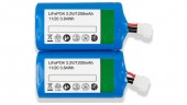 Set 2 accus LiFePO4 3,2V 1,2Ah f. WirelessControl lum. w.LEO