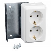 Set prize duble 16A, 250V c.a., cu sistem de montaj