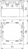Single socket outlet box for Signa Base, grey