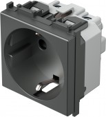 Socket with child protection, anthracite
