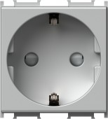 Socket with child protection, silver