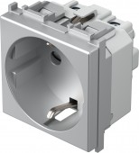 Socket with child protection, silver