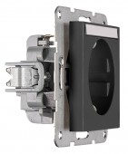 Socket with title block, safety shutter, anthracite
