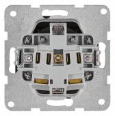 Socket with title block, safety shutter, black