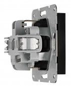 Socket with title block, safety shutter, black