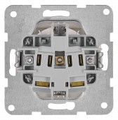 Socket with title block, safety shutter, white