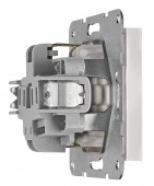 Socket with title block, safety shutter, white