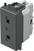 Socket without ground 1M, anthracite
