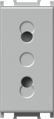 Socket without ground 1M, silver