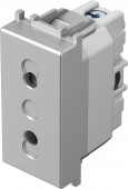 Socket without ground 1M, silver