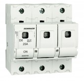 Soclu pentru portfuzibile D02, seria ARROW S, 3-poli, 25A