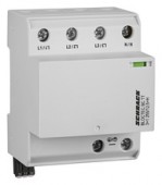 SPD, 3+1 TT, Class I+II+III(B+C+D) 255V, Iimp 12.5kA+RC