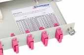 Splicebox, 24 fibre,SC,50/125µm OM4, culisant,19,1UV , ECO