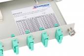 Splicebox, 4 fibre,SC,50/125µm OM3, culisant,19,1UV , ECO