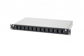 Splicebox FO gol pt 12 cuplori SC-Duplex, 1U, negru