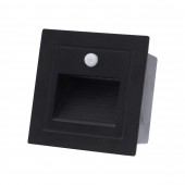 Spot incastrat treapta cu senzor LED 3W 3000K IP54, negru, Erste