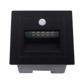 Spot incastrat treapta cu senzor LED 3W 3000K IP54, negru, Erste