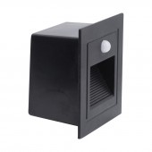Spot incastrat treapta cu senzor LED 3W 3000K IP54, negru, Erste