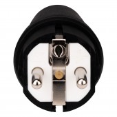 Stecher schuko rezistent la impact, 16A, 250V, IP44 negru