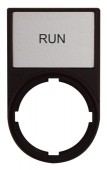 Suport cu placa 30x50mm cu inscriptia RUN