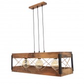 Suspensie Xara sfoara 3XE27, lemn antic, Erste