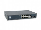 Switch 8xRJ45 10/100/1000 (PoE+) + 2xSFP 1000, 19, 150W