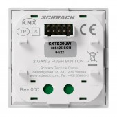 Taster KNX, doua perechi, cu LED de stare, alb