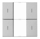 Taster KNX, doua perechi, cu LED de stare, argintiu