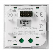 Taster KNX, doua perechi, cu LED de stare, argintiu