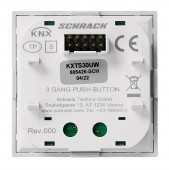 Taster KNX, trei perechi, cu LED de stare, alb