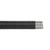 Tub flexibil metalic izolat PVC Ø26mm 50m/colac, gri – NOVELITE