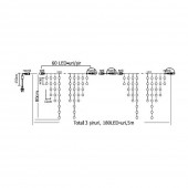 Turtur Luminos 180 LED-uri Albastru 5X0.8M IP44