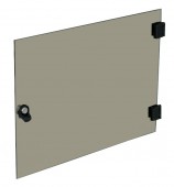 Usa integral din sticla pentru dulap DW 6U, 600mm, RAL7035