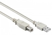 USB 2.0 A-B Cable, A male - B male, Grey, 2m