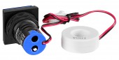 Volt/Amper-metru, 22.5mm, 0-100A, 50-500VAC, albastru drept.