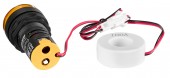Volt/Amper-metru, 22.5mm, 0-100A, 50-500VAC, galben, circ.