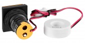 Volt/Amper-metru, 22.5mm, 0-100A, 50-500VAC, galben, drept.