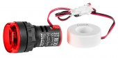 Volt/Amper-metru, 22.5mm, 0-100A, 50-500VAC, rosu, circ.