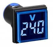 Voltmetru, 22.5mm, 50-500VAC, albastru, dreptunghiular
