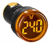Voltmetru, 22.5mm, 50-500VAC, galben, circular