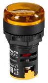 Voltmetru, 22.5mm, 50-500VAC, galben, circular